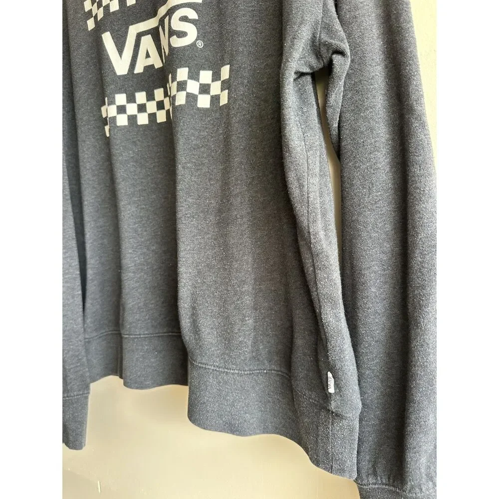 Vans XL Checkerboard Logo Crewneck Sweatshirt Charcoal Gray